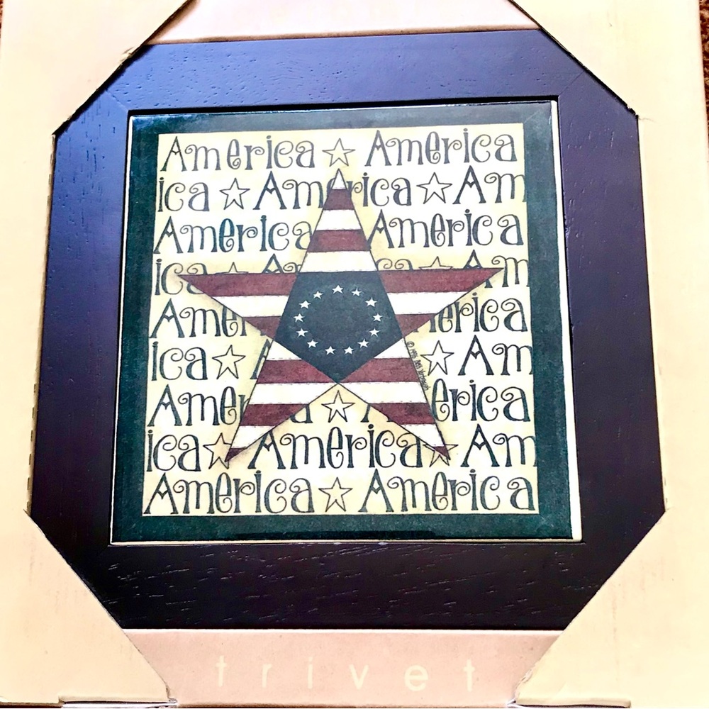 Vintage America Star Trivet / Wall Hanging (8” x 8”)